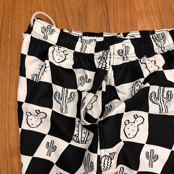 Negative Space Swim Shorts Size XL Cactus Black Checker Trunks - Picture 4 of 9